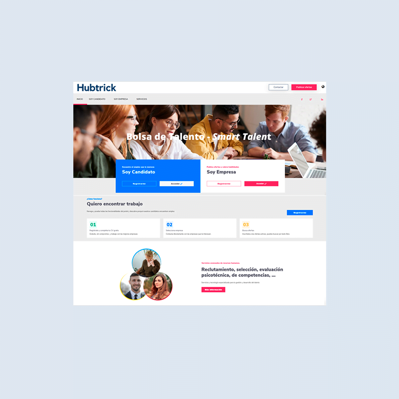 Portales de empleo para empresas — imagen oficial de Hubtrick