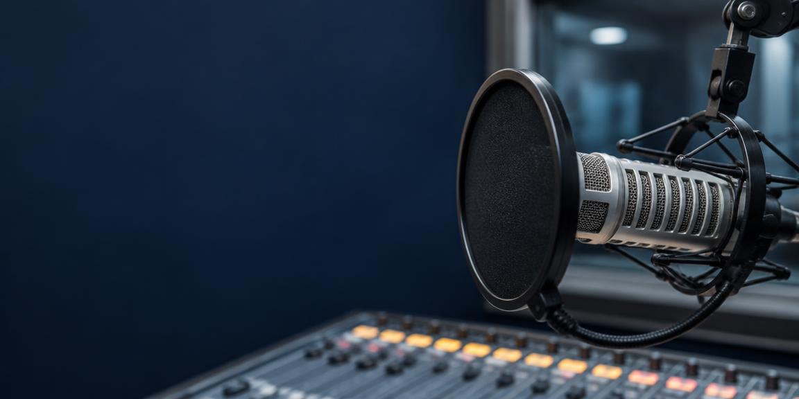 Micrófono de estudio de radio, imagen ilustrativa